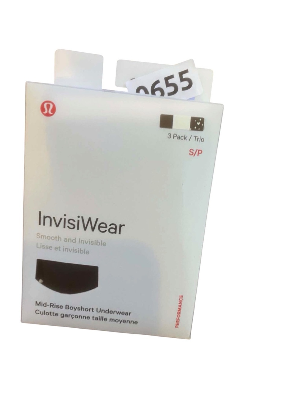 NWT Lululemon InvisWear Mid-rise Boy short Underwear Size Small 3Pk
